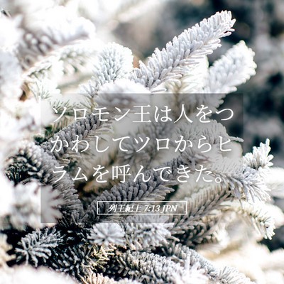 Picture 05 - 列王紀上 7:13 JPN - ソロモン王は人をつかわしてツロか - Bible Verse Picture