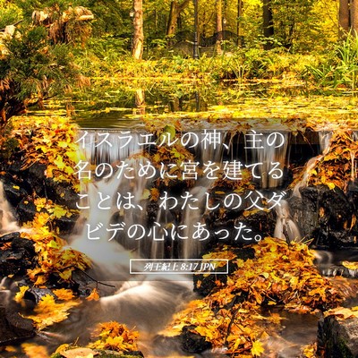 Picture 05 - 列王紀上 8:17 JPN - イスラエルの神、主の名のために宮 - Bible Verse Picture