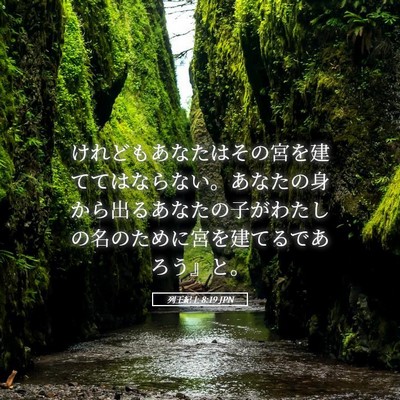 Picture 05 - 列王紀上 8:19 JPN - けれどもあなたはその宮を建てては - Bible Verse Picture