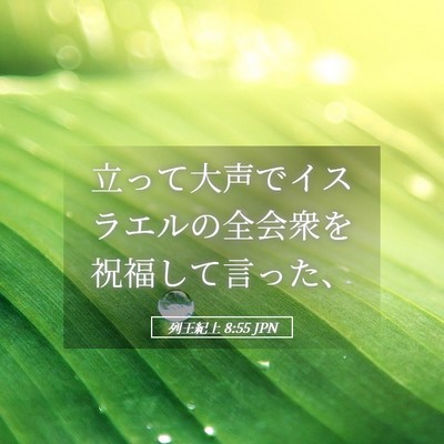Picture 05 - 列王紀上 8:55 JPN - 立って大声でイスラエルの全会衆を - Bible Verse Picture