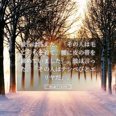 Picture 05 - 列王紀下 1:8 JPN - 彼らは答えた、「その人は毛ごろも - Bible Verse Picture