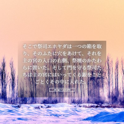 Picture 05 - 列王紀下 12:9 JPN - そこで祭司エホヤダは一つの箱を取 - Bible Verse Picture