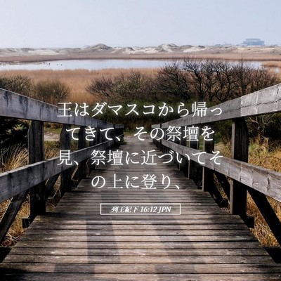 Picture 05 - 列王紀下 16:12 JPN - 王はダマスコから帰ってきて、その - Bible Verse Picture