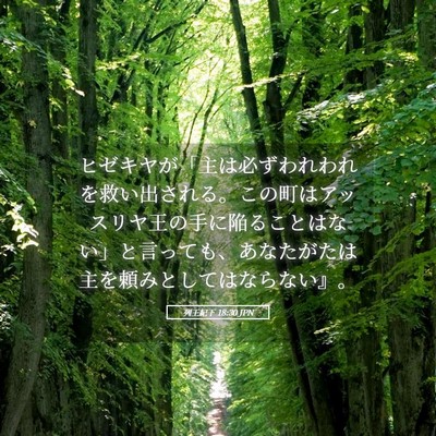 Picture 05 - 列王紀下 18:30 JPN - ヒゼキヤが「主は必ずわれわれを救 - Bible Verse Picture
