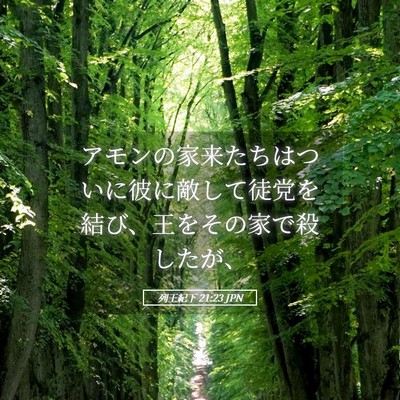Picture 05 - 列王紀下 21:23 JPN - アモンの家来たちはついに彼に敵し - Bible Verse Picture
