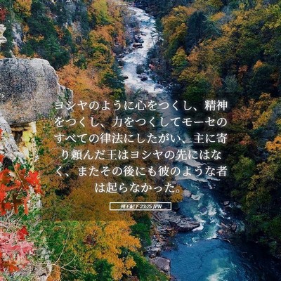 Picture 05 - 列王紀下 23:25 JPN - ヨシヤのように心をつくし、精神を - Bible Verse Picture
