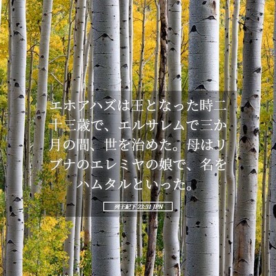 Picture 05 - 列王紀下 23:31 JPN - エホアハズは王となった時二十三歳 - Bible Verse Picture