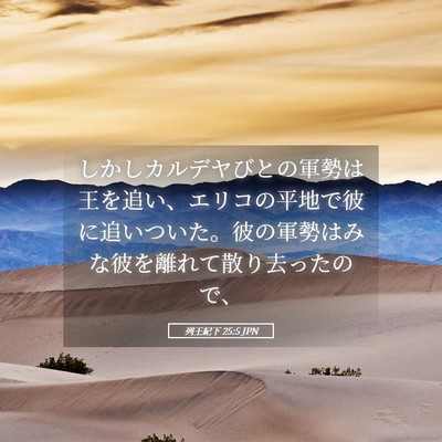 Picture 05 - 列王紀下 25:5 JPN - しかしカルデヤびとの軍勢は王を追 - Bible Verse Picture