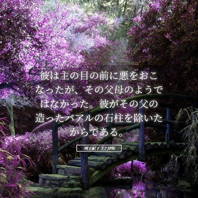Picture 05 - 列王紀下 3:2 JPN - 彼は主の目の前に悪をおこなったが - Bible Verse Picture