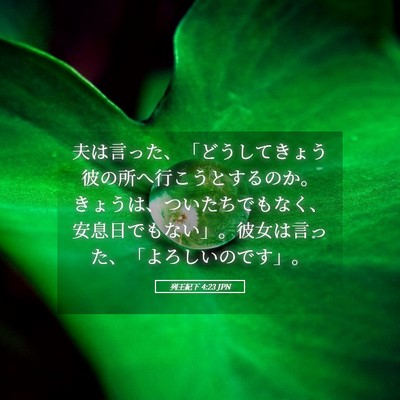 Picture 05 - 列王紀下 4:23 JPN - 夫は言った、「どうしてきょう彼の - Bible Verse Picture