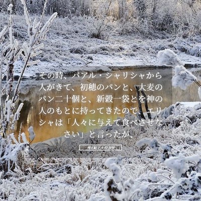 Picture 05 - 列王紀下 4:42 JPN - その時、バアル・シャリシャから人 - Bible Verse Picture