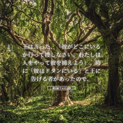 Picture 05 - 列王紀下 6:13 JPN - 王は言った、「彼がどこにいるか行 - Bible Verse Picture