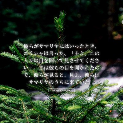 Picture 05 - 列王紀下 6:20 JPN - 彼らがサマリヤにはいったとき、エ - Bible Verse Picture