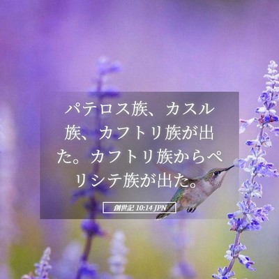Picture 05 - 創世記 10:14 JPN - パテロス族、カスル族、カフトリ族 - Bible Verse Picture