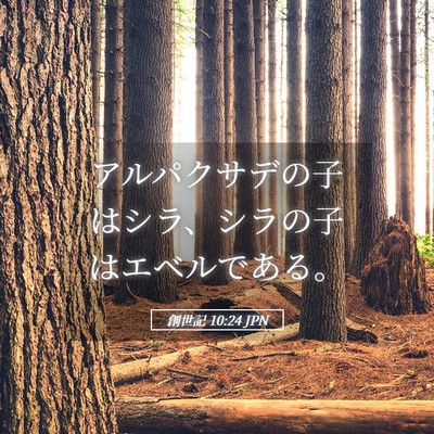 Picture 05 - 創世記 10:24 JPN - アルパクサデの子はシラ、シラの子 - Bible Verse Picture