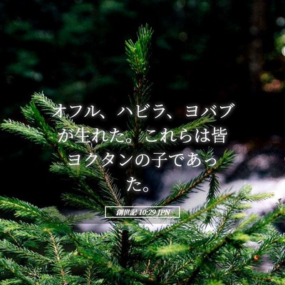Picture 05 - 創世記 10:29 JPN - オフル、ハビラ、ヨバブが生れた。 - Bible Verse Picture