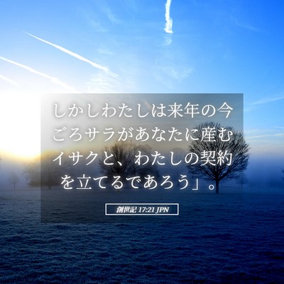 Picture 05 - 創世記 17:21 JPN - しかしわたしは来年の今ごろサラが - Bible Verse Picture