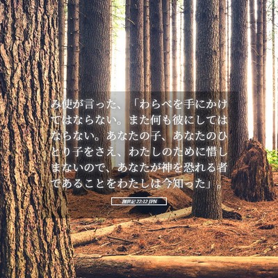 Picture 05 - 創世記 22:12 JPN - み使が言った、「わらべを手にかけ - Bible Verse Picture