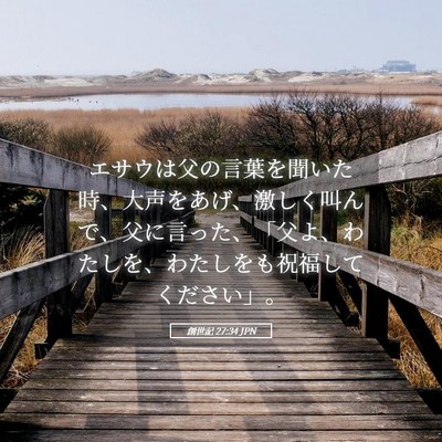 Picture 05 - 創世記 27:34 JPN - エサウは父の言葉を聞いた時、大声 - Bible Verse Picture