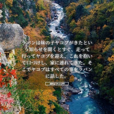 Picture 05 - 創世記 29:13 JPN - ラバンは妹の子ヤコブがきたという - Bible Verse Picture