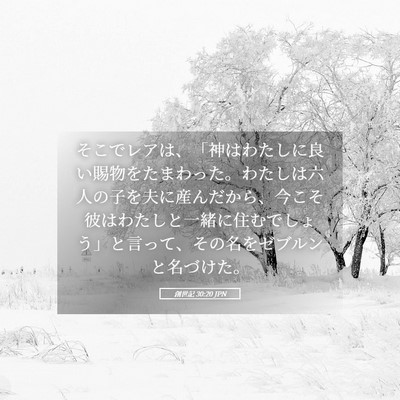 Picture 05 - 創世記 30:20 JPN - そこでレアは、「神はわたしに良い - Bible Verse Picture
