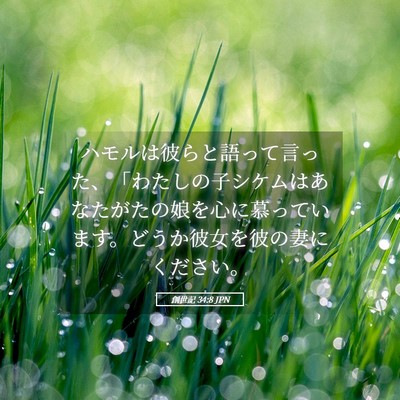 Picture 05 - 創世記 34:8 JPN - ハモルは彼らと語って言った、「わ - Bible Verse Picture