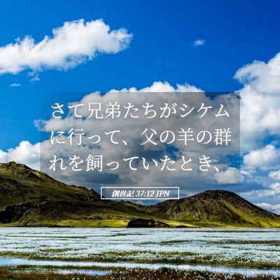 Picture 05 - 創世記 37:12 JPN - さて兄弟たちがシケムに行って、父 - Bible Verse Picture