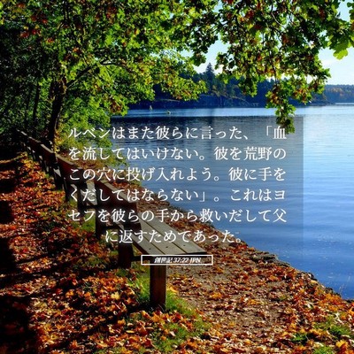Picture 05 - 創世記 37:22 JPN - ルベンはまた彼らに言った、「血を - Bible Verse Picture