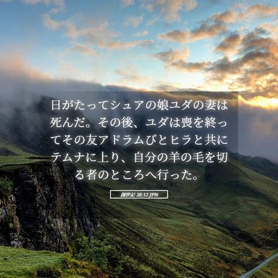 Picture 05 - 創世記 38:12 JPN - 日がたってシュアの娘ユダの妻は死 - Bible Verse Picture