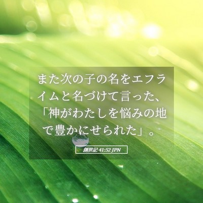 Picture 05 - 創世記 41:52 JPN - また次の子の名をエフライムと名づ - Bible Verse Picture