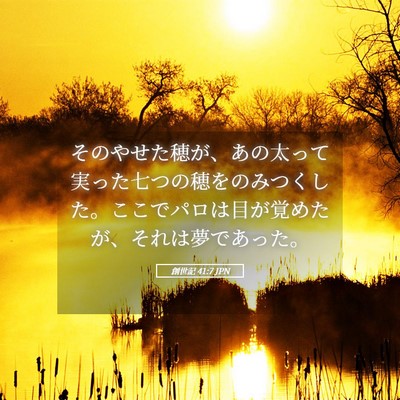 Picture 05 - 創世記 41:7 JPN - そのやせた穂が、あの太って実った - Bible Verse Picture