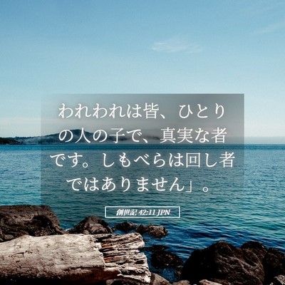 Picture 05 - 創世記 42:11 JPN - われわれは皆、ひとりの人の子で、 - Bible Verse Picture