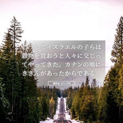 Picture 05 - 創世記 42:5 JPN - こうしてイスラエルの子らは穀物を - Bible Verse Picture