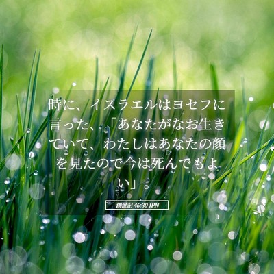 Picture 05 - 創世記 46:30 JPN - 時に、イスラエルはヨセフに言った - Bible Verse Picture