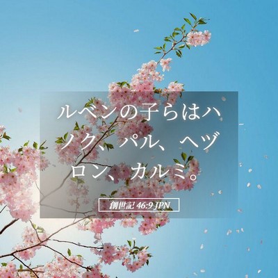 Picture 05 - 創世記 46:9 JPN - ルベンの子らはハノク、パル、ヘヅ - Bible Verse Picture
