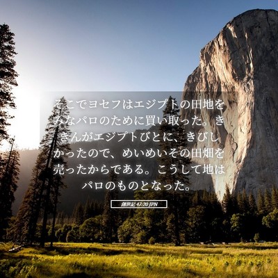 Picture 05 - 創世記 47:20 JPN - そこでヨセフはエジプトの田地をみ - Bible Verse Picture