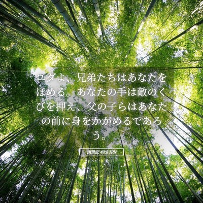 Picture 05 - 創世記 49:8 JPN - ユダよ、兄弟たちはあなたをほめる - Bible Verse Picture
