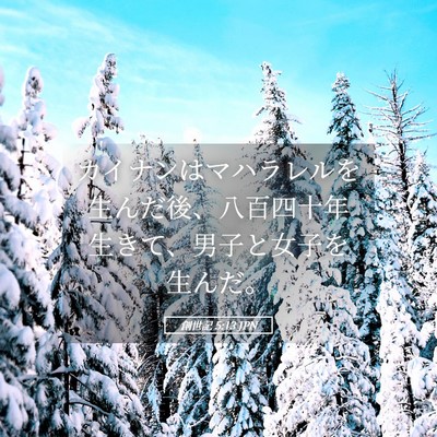 Picture 05 - 創世記 5:13 JPN - カイナンはマハラレルを生んだ後、 - Bible Verse Picture