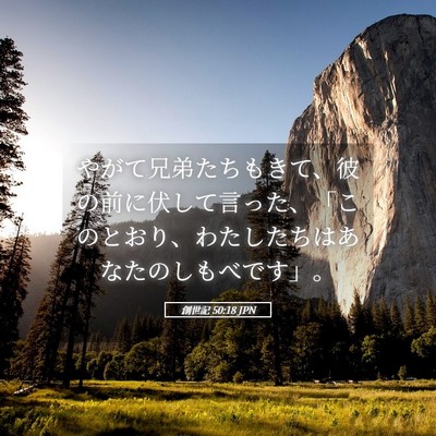 Picture 05 - 創世記 50:18 JPN - やがて兄弟たちもきて、彼の前に伏 - Bible Verse Picture