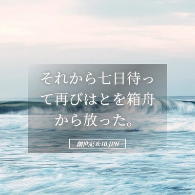 Picture 05 - 創世記 8:10 JPN - それから七日待って再びはとを箱舟 - Bible Verse Picture