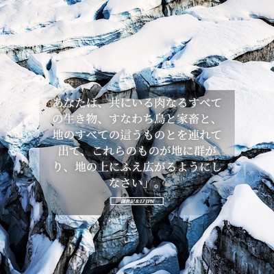 Picture 05 - 創世記 8:17 JPN - あなたは、共にいる肉なるすべての - Bible Verse Picture