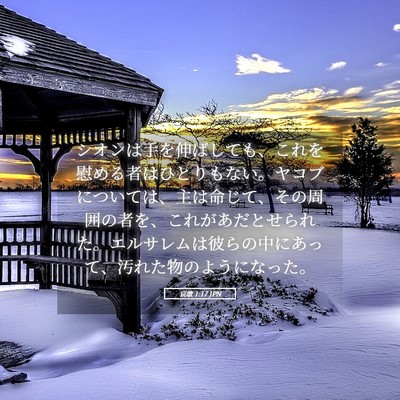 Picture 05 - 哀歌 1:17 JPN - シオンは手を伸ばしても、これを慰 - Bible Verse Picture