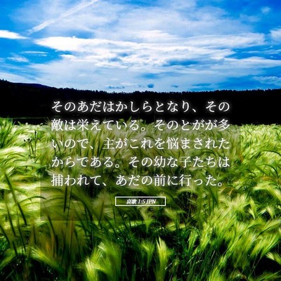 Picture 05 - 哀歌 1:5 JPN - そのあだはかしらとなり、その敵は - Bible Verse Picture