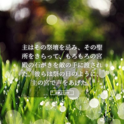 Picture 05 - 哀歌 2:7 JPN - 主はその祭壇を忌み、その聖所をき - Bible Verse Picture