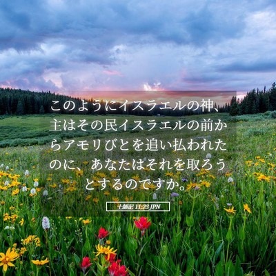 Picture 05 - 士師記 11:23 JPN - このようにイスラエルの神、主はそ - Bible Verse Picture