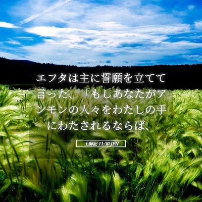 Picture 05 - 士師記 11:30 JPN - エフタは主に誓願を立てて言った、 - Bible Verse Picture