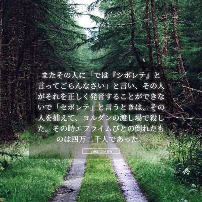 Picture 05 - 士師記 12:6 JPN - またその人に「では『シボレテ』と - Bible Verse Picture