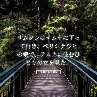 Picture 05 - 士師記 14:1 JPN - サムソンはテムナに下って行き、ペ - Bible Verse Picture