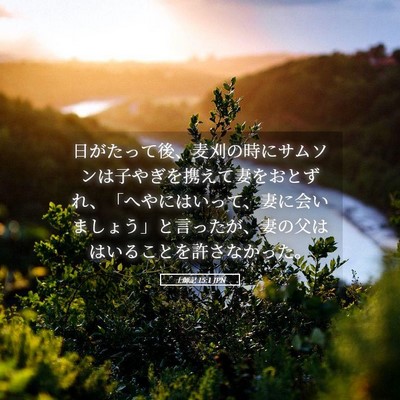 Picture 05 - 士師記 15:1 JPN - 日がたって後、麦刈の時にサムソン - Bible Verse Picture