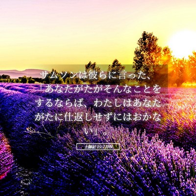 Picture 05 - 士師記 15:7 JPN - サムソンは彼らに言った、「あなた - Bible Verse Picture